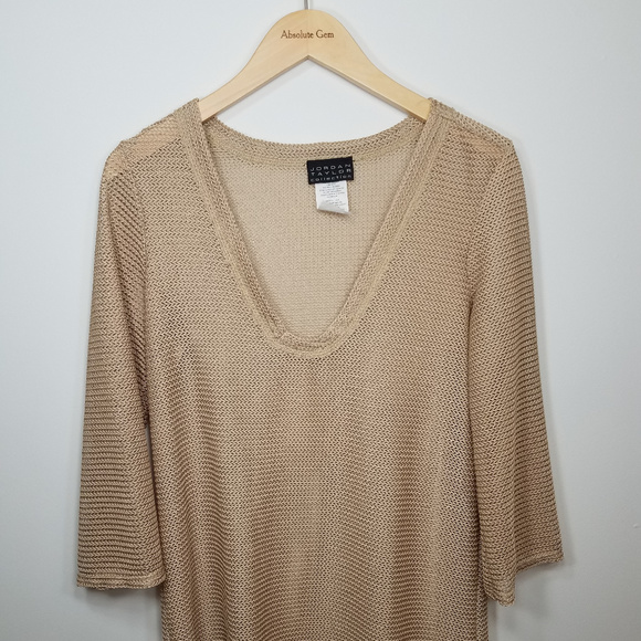 Jordan Taylor Other - Jordan Taylor 3/4 sleeve Tan Mesh Swim Cover Up